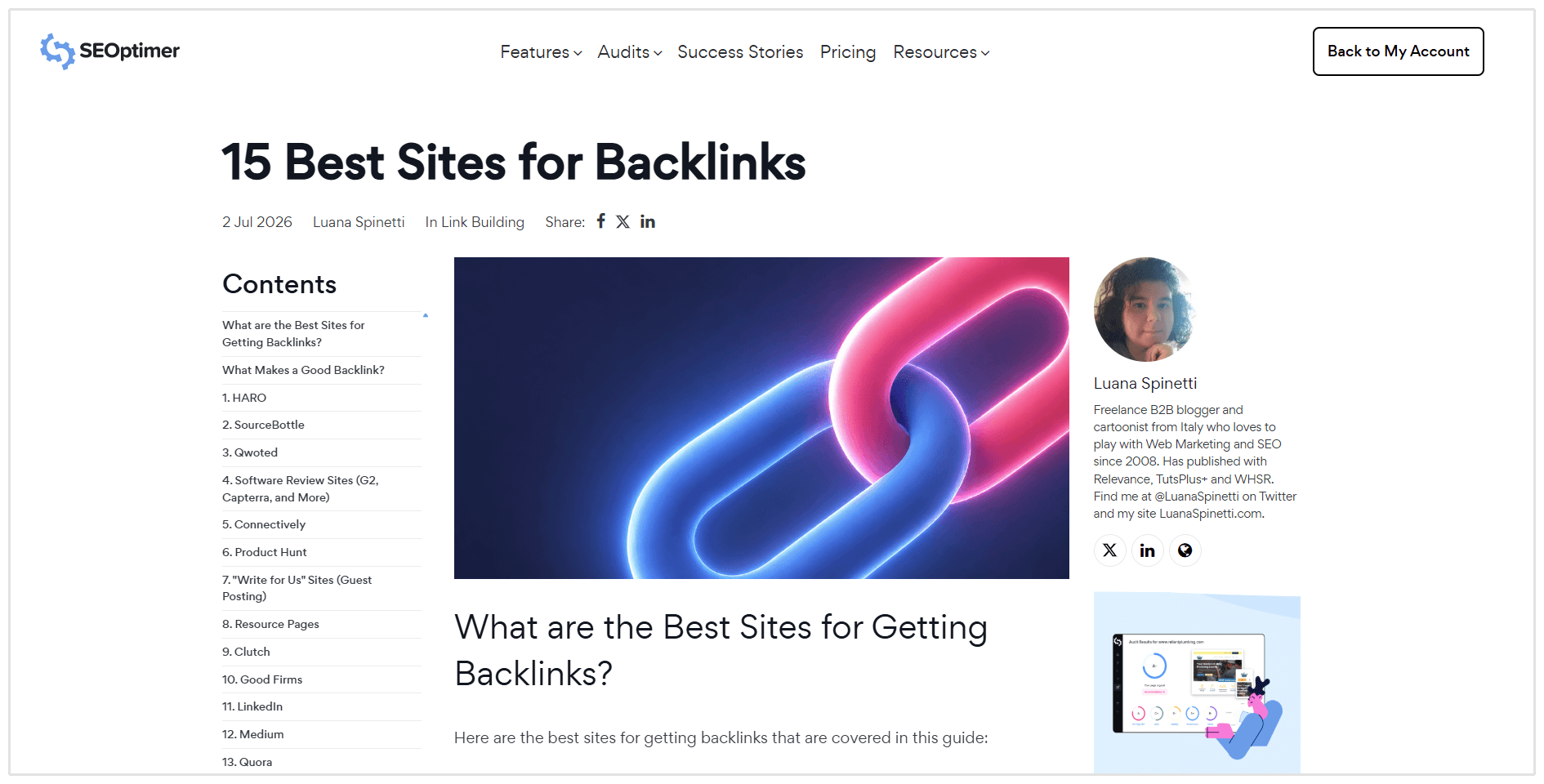Best sites for backlinks blog post